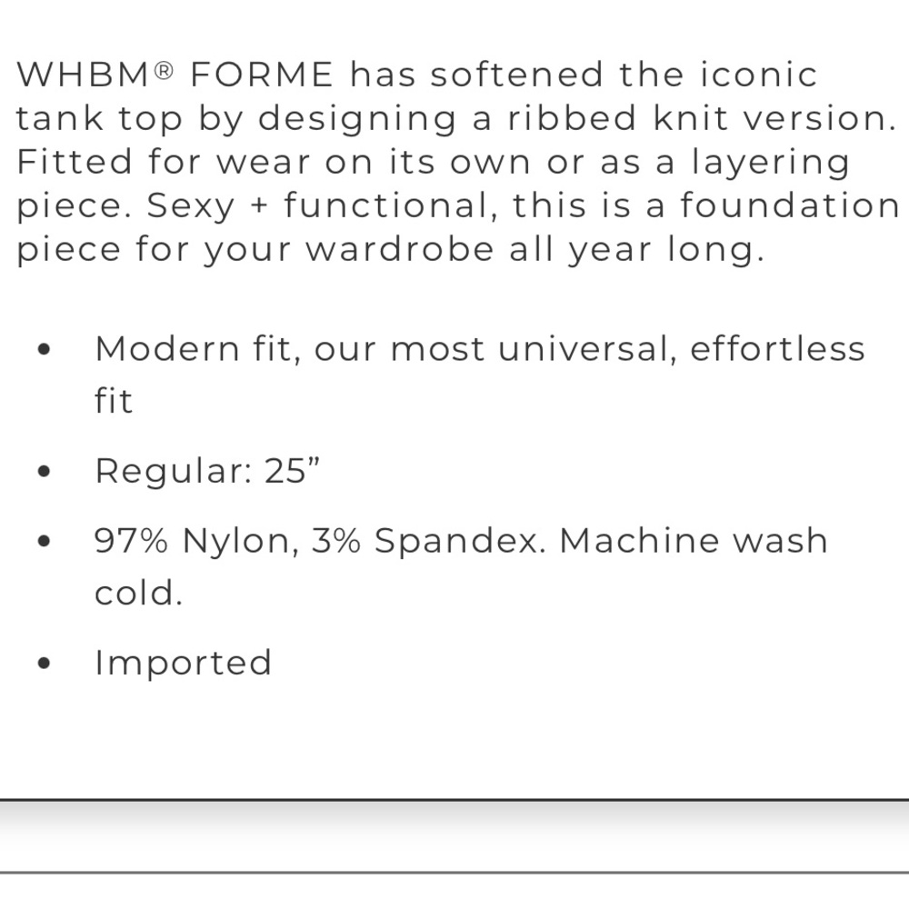 WHBM WHBM® FORME Rib Tank - Picture 5 of 6